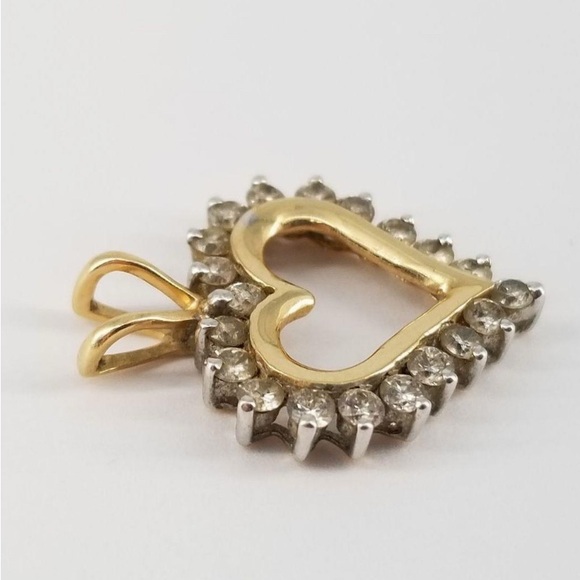 14k diamond heart pendant necklace 1.4g - Picture 2 of 6